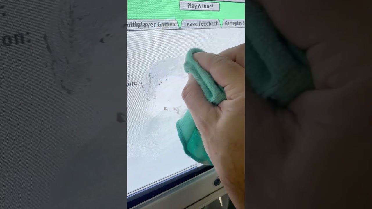 Removing the anti-glare coating from an Apple monitor #retro